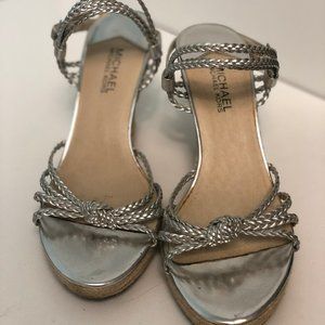 MICHAEL KORS silver sandals - size 8.5
